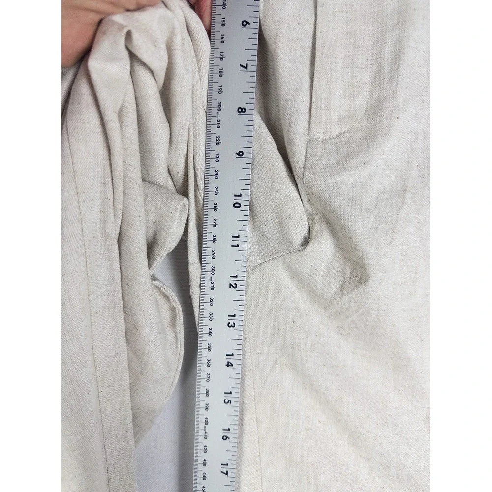 NWT Banana Republic Wide Leg Linen Pants Womens 6 Oatmeal Pleated Coastal Quiet